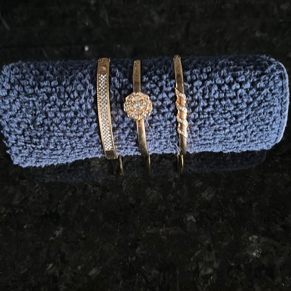 Anne Klein bracelets, set of three! Rose gold colour.
